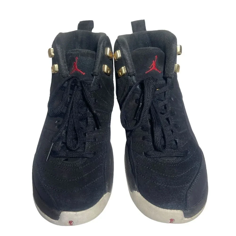 Nike Air Jordan 12 Retro GS Reverse Taxi Size 4.5 Youth Kids 153265-017 Black